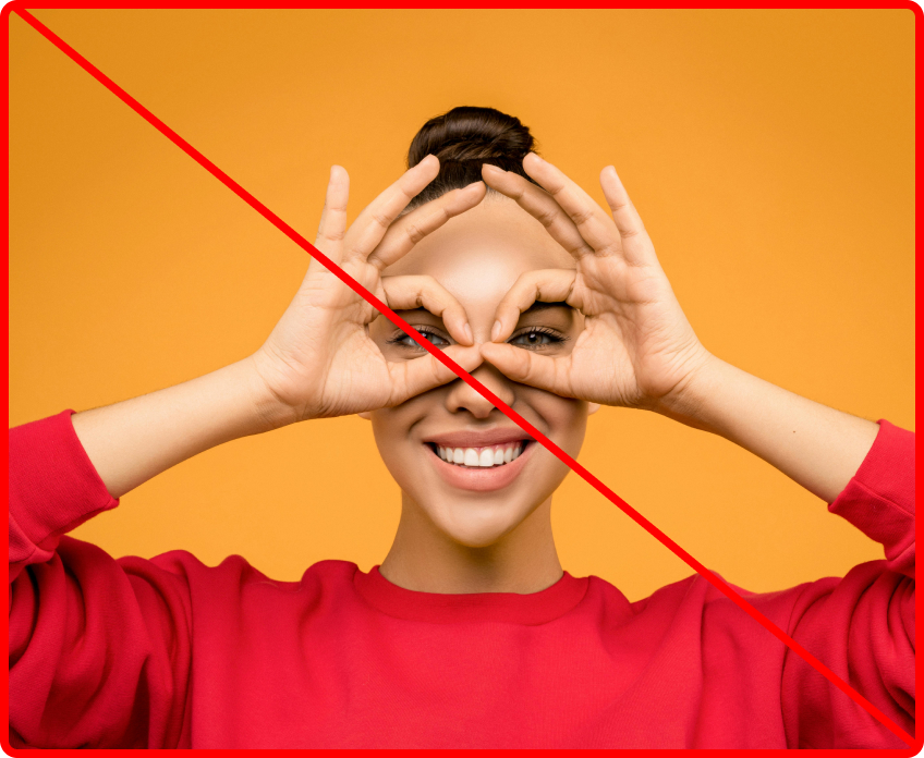 Avoid cheesy, cliché, or unnatural poses