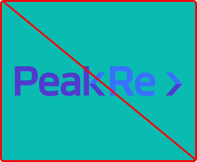 Don’t combine various colours from our palette when using Peak Re logo