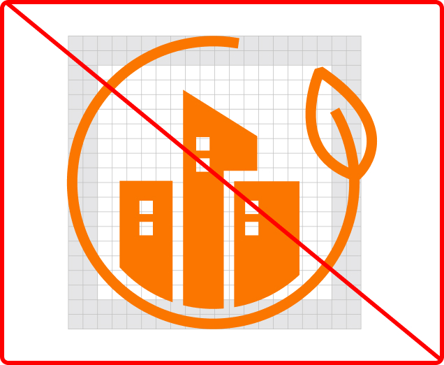 Do not let icon edges overlap or exceed the padding